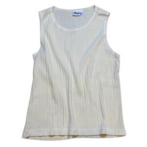Vintage Yellow Sleeveless‎ Tank Top By Toni G. Ribbed Knit Basic M